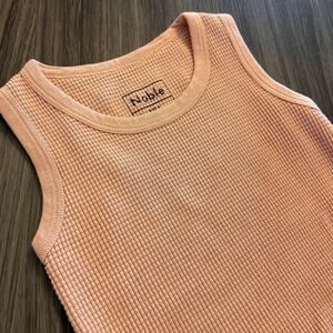 Noble Kids 4 Peach Waffle Textured Knit Tank Top